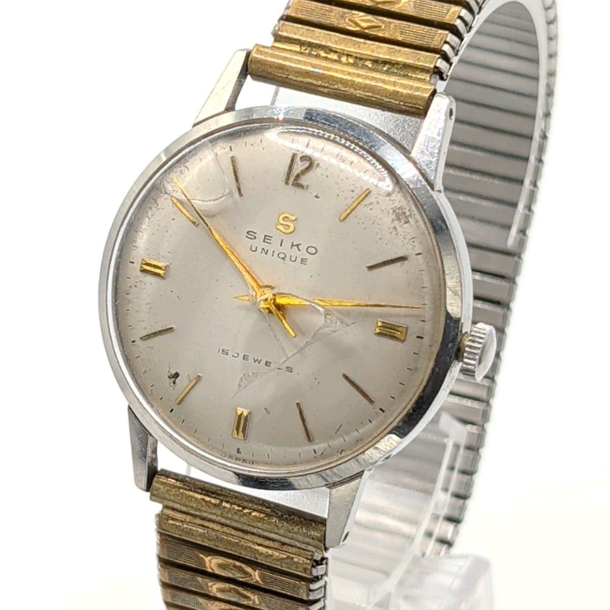 SEIKO UNIQUE Watch hand-wound Men's Silver Y2K Vintage Working