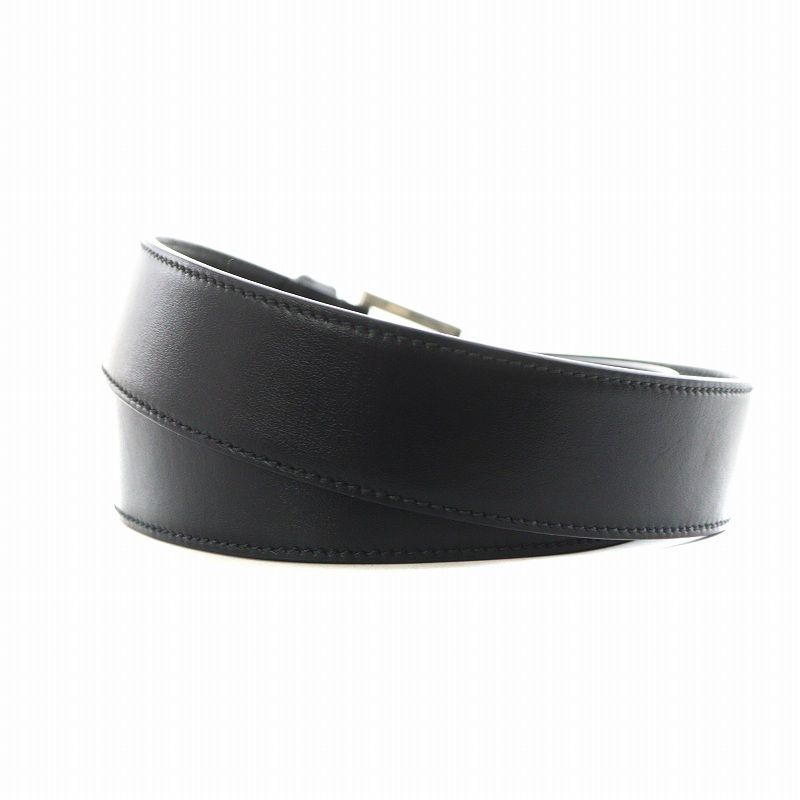 レディース プラダ PRADA レザーベルト ハトメ 34/85 黒 ブラック