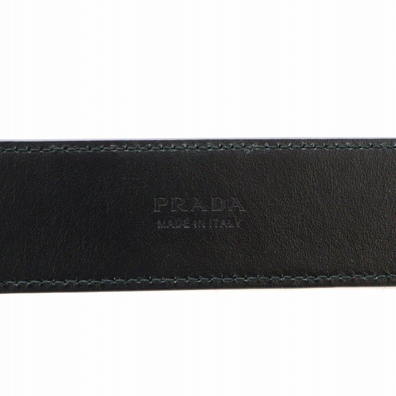 レディース プラダ PRADA レザーベルト ハトメ 34/85 黒 ブラック
