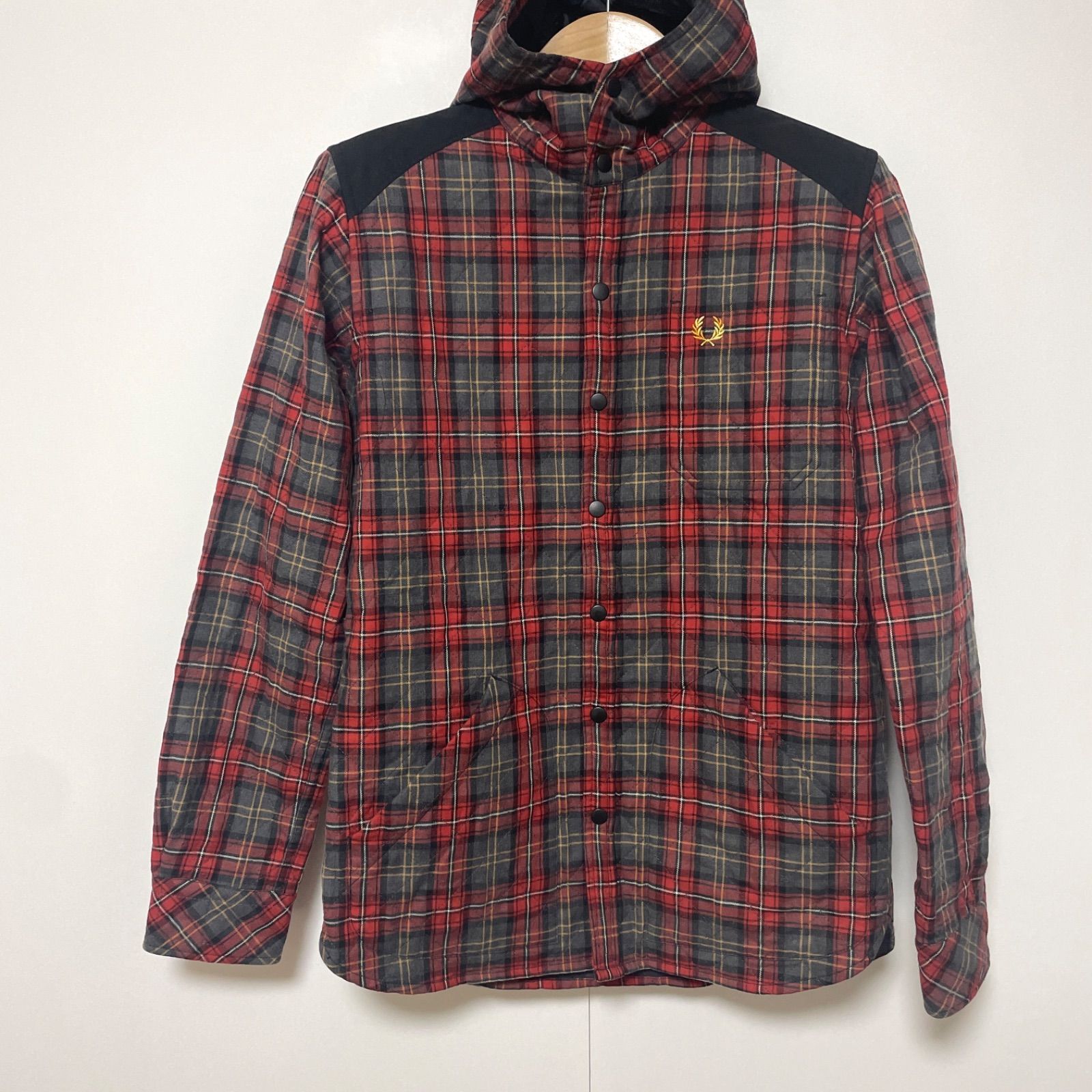 FRED PERRY フレッドペリー フード付き チェック ジャケット S - メルカリ