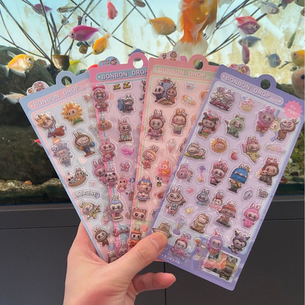 新品」人気ラブブ labubuボンボンドロップシール ぷっくりシール立体3D