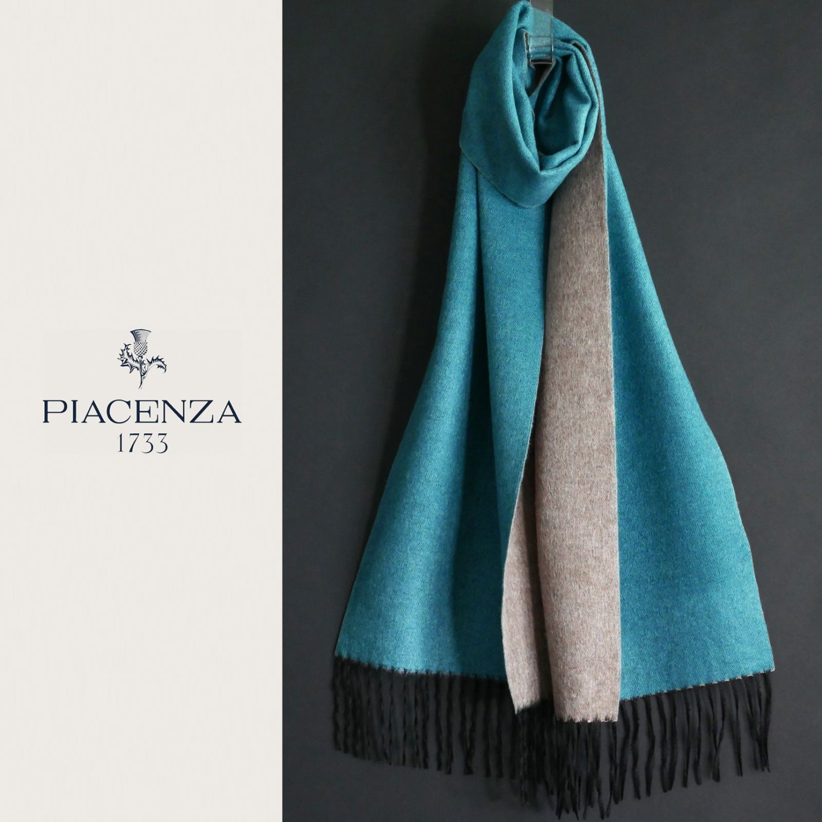 PIACENZA ピアチェンツァ　カシミア　マフラー PIACENZA（ピアチェンツァ）シルクカシミアダブルフェイスマフラー