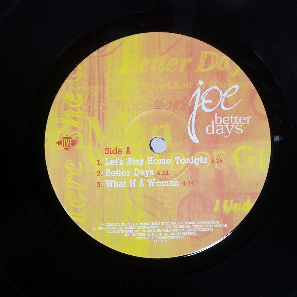 レコード ヨーロッパ盤 JOE/BETTER DAYS/JIVE 9222821 LP