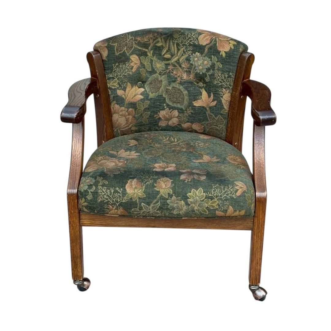 三越ブルージュ 花柄 アームチェア 椅子 キャスター付き 三越家具 ブルージュ アームチェア キャスター付 花柄 - メルカリ