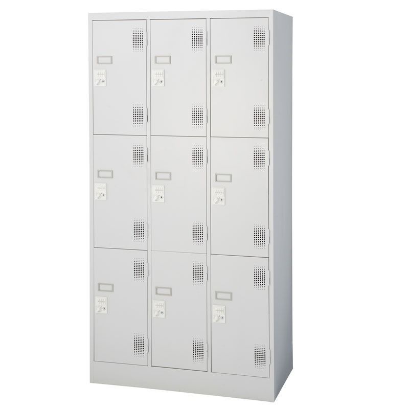 9人用ロッカー ダイヤル錠 TLK-D 9 N ホワイトグレー 完成品 組み立て不要 地域