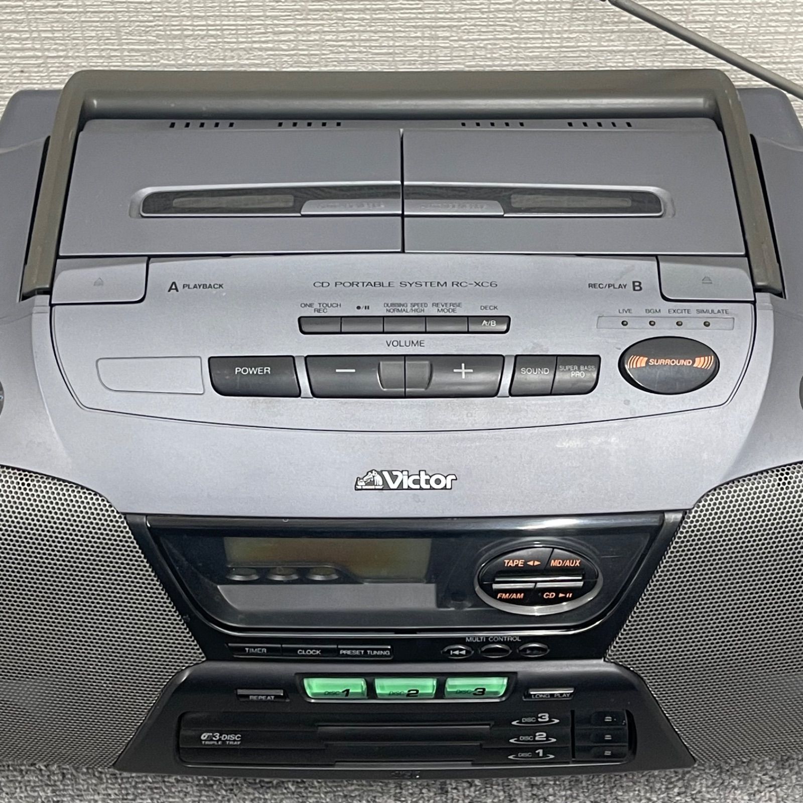 NPA】ジャンク 1996年製 Victor ビクター 大型CDポータブルシステム RC