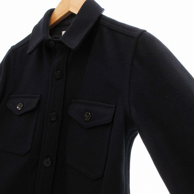 HYKE - ハイク HYKE 美品 CPOシャツジャケット メルトン 1 S 紺 ネイビー ハイク HYKE 美品 CPOシャツジャケット メルトン 1 S 紺 ネイビー /UO