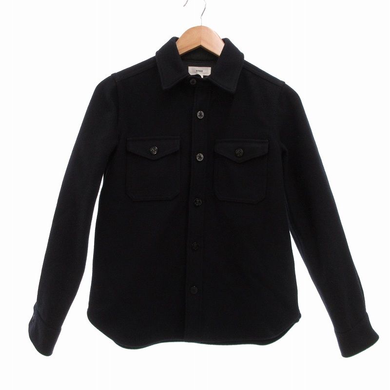 HYKE - ハイク HYKE 美品 CPOシャツジャケット メルトン 1 S 紺 ネイビー ハイク HYKE 美品 CPOシャツジャケット メルトン 1 S 紺 ネイビー /UO