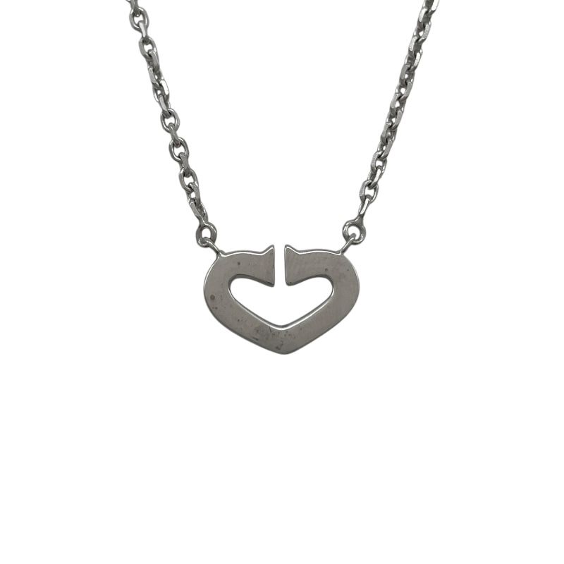 カルティエ Cartier Cハートダイヤネックレス ホワイトゴールド 750  