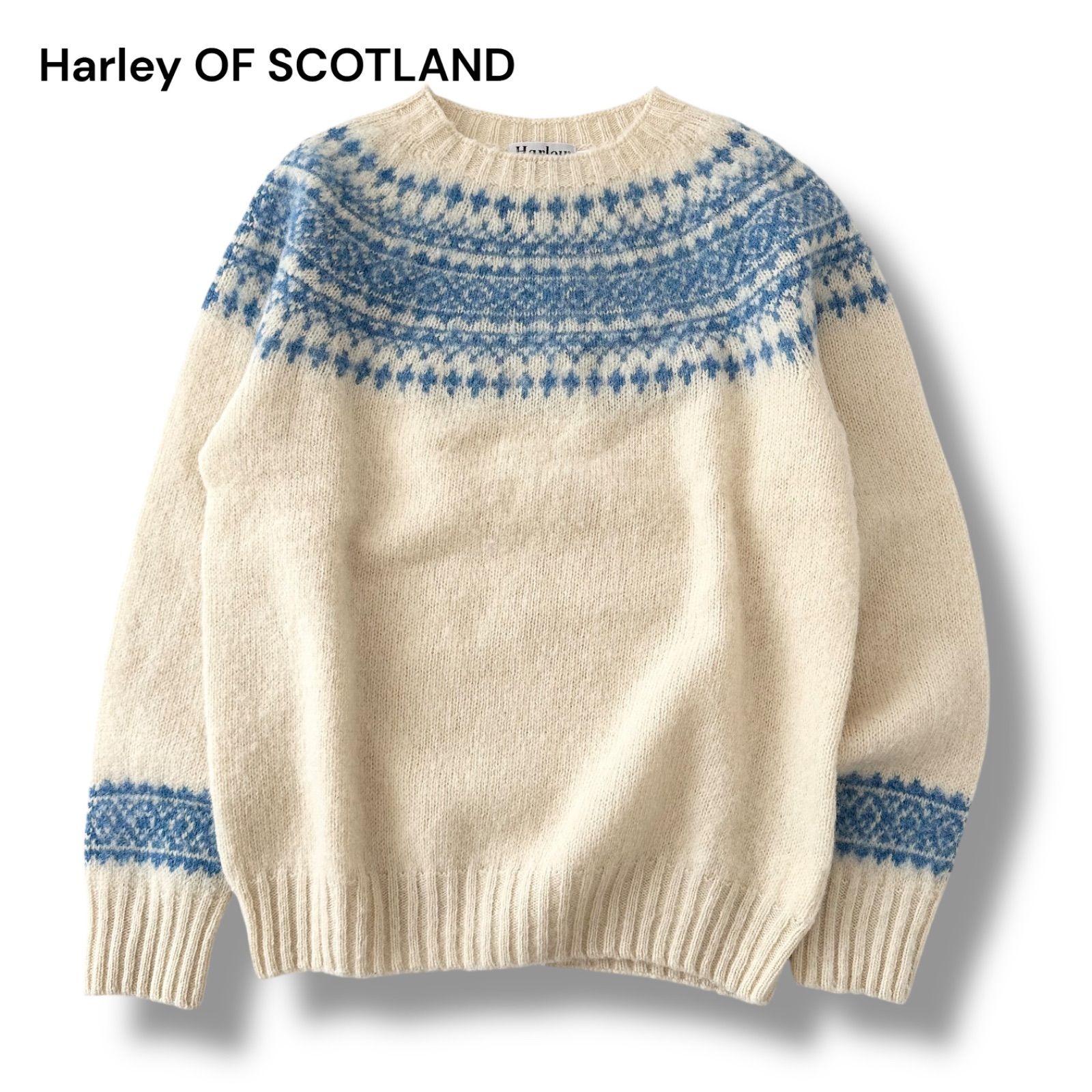 美品 Harley of Scotlandフェアアイル カーディガン 38 美品 HARLEY OF 