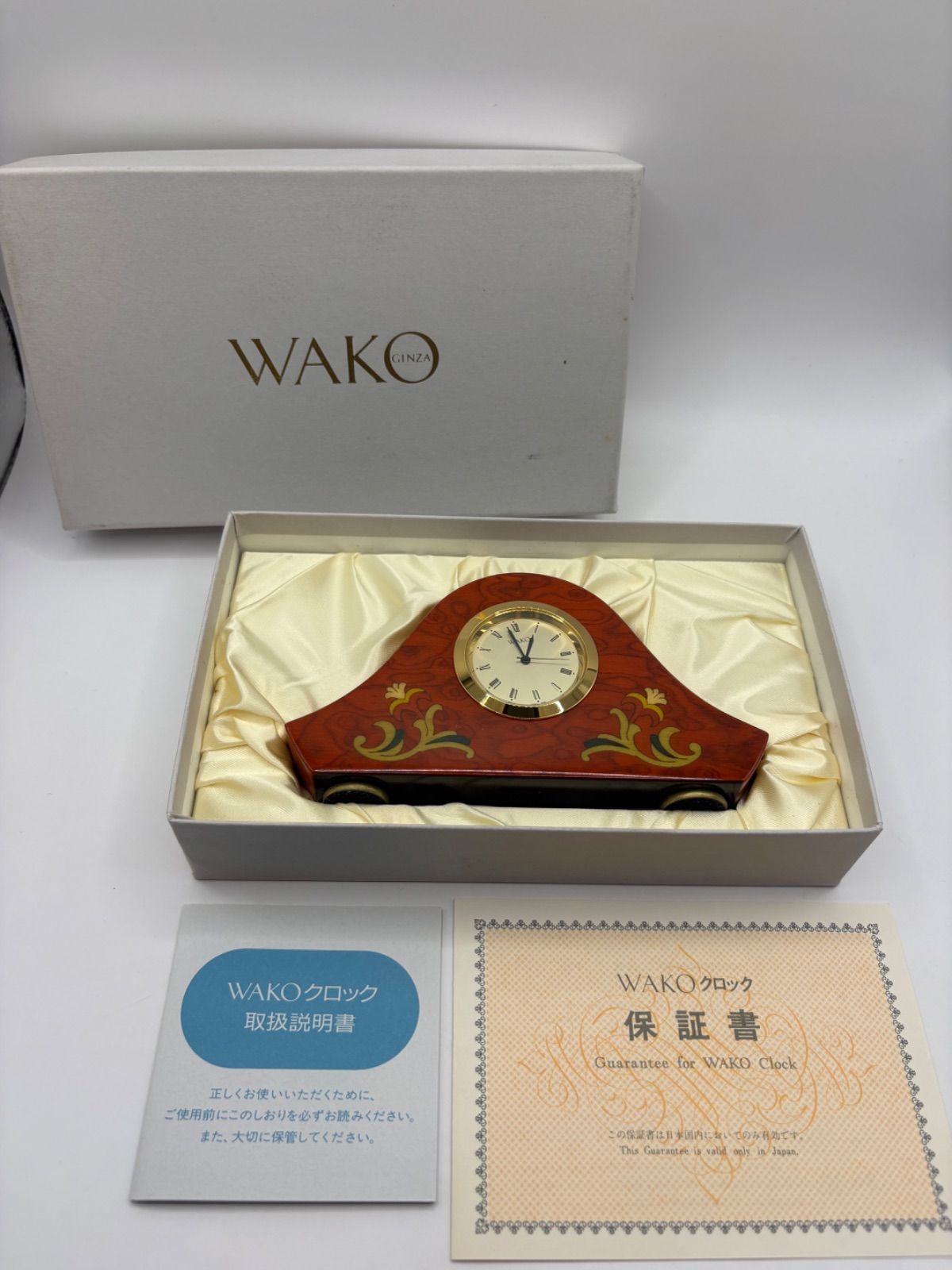 未使用品 箱付き 銀座和光 置時計 WAKO 動作未確認 時計 クロック 未使用品