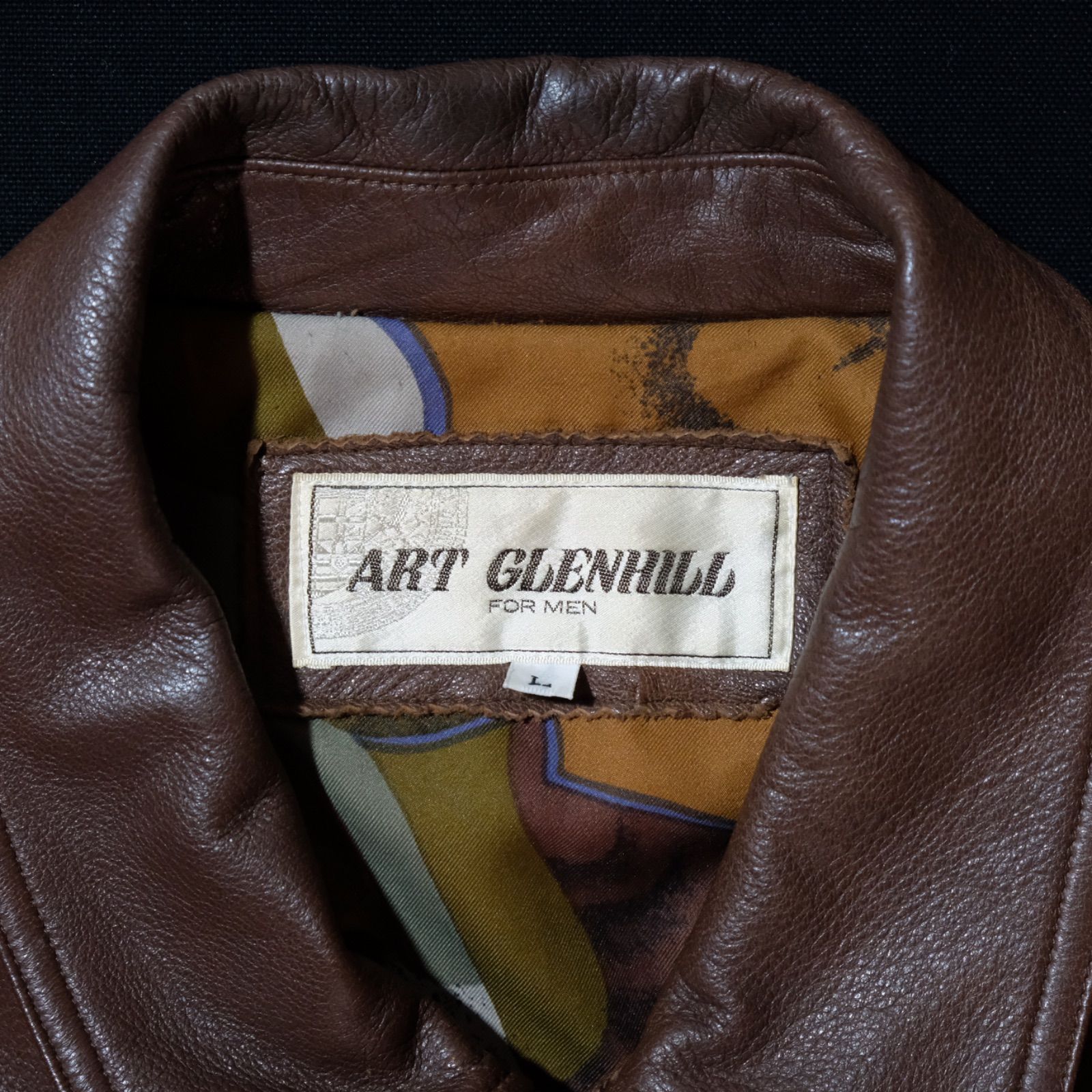 80's~90's ART GLENHILL 鹿革 レザーブルゾン Lサイズ ディアスキン