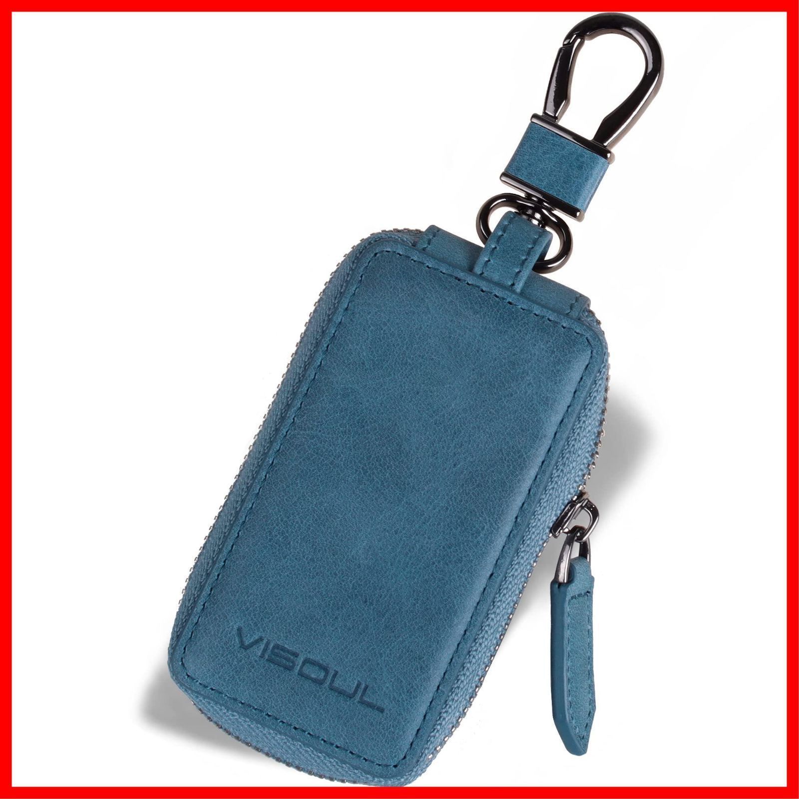 最短発送】ブルー) (D型上下開け キーカバー 本革 車キーケース
