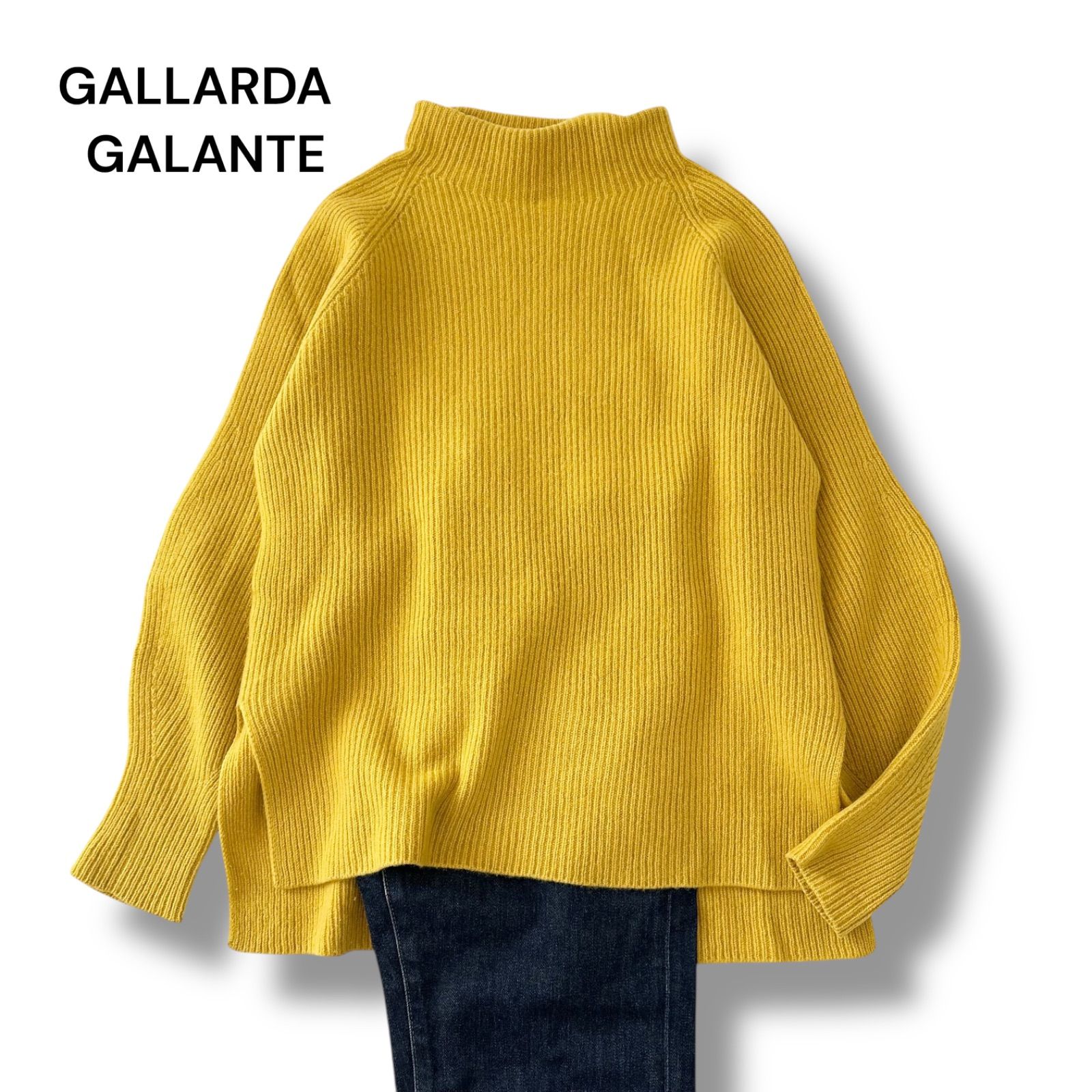 ガリャルダガランテ リブボトルニット プルオーバー イエロー フリーサイズ ウール