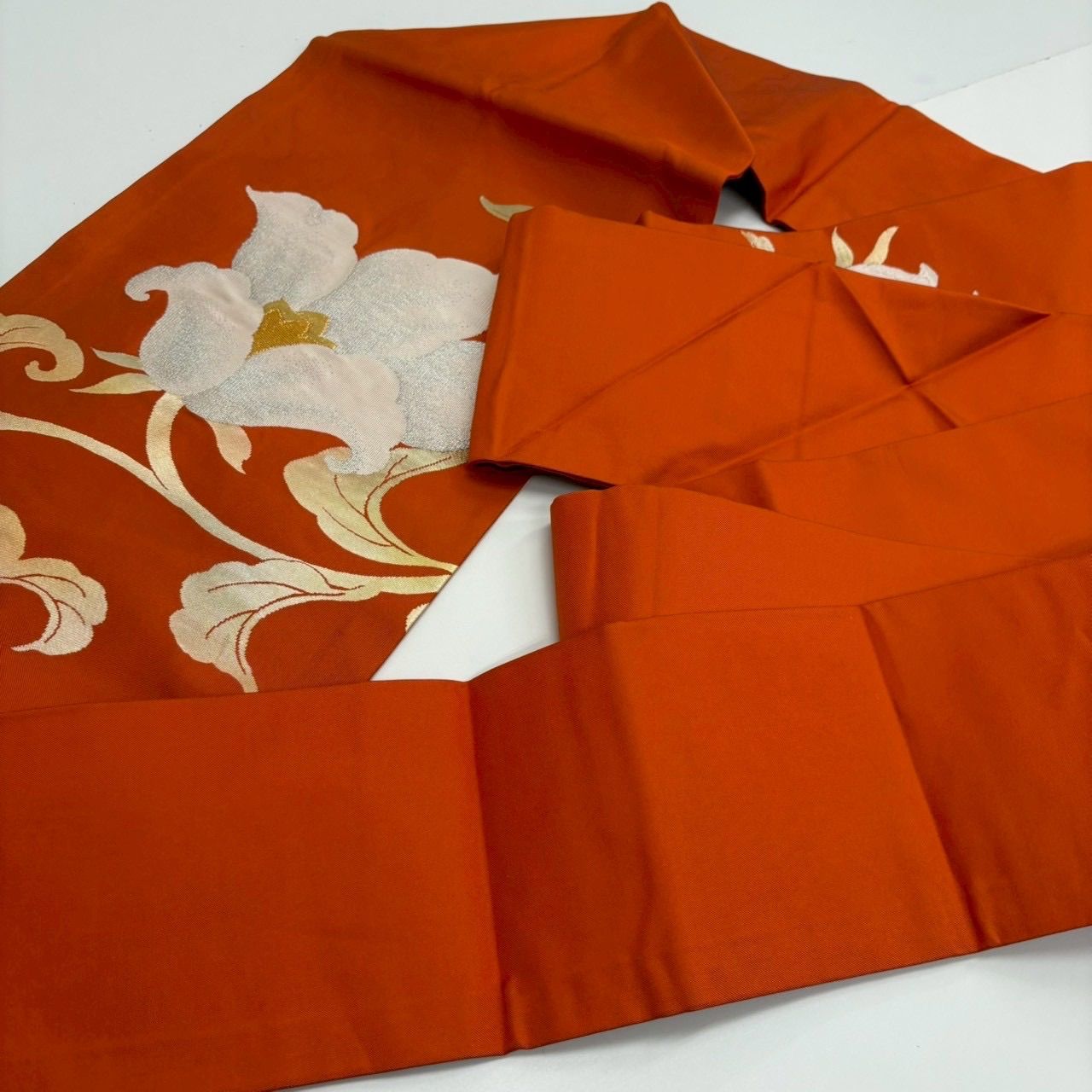 名古屋帯 花唐草 大柄 織り出し 九寸 正絹 着物 MA-652 - メルカリ