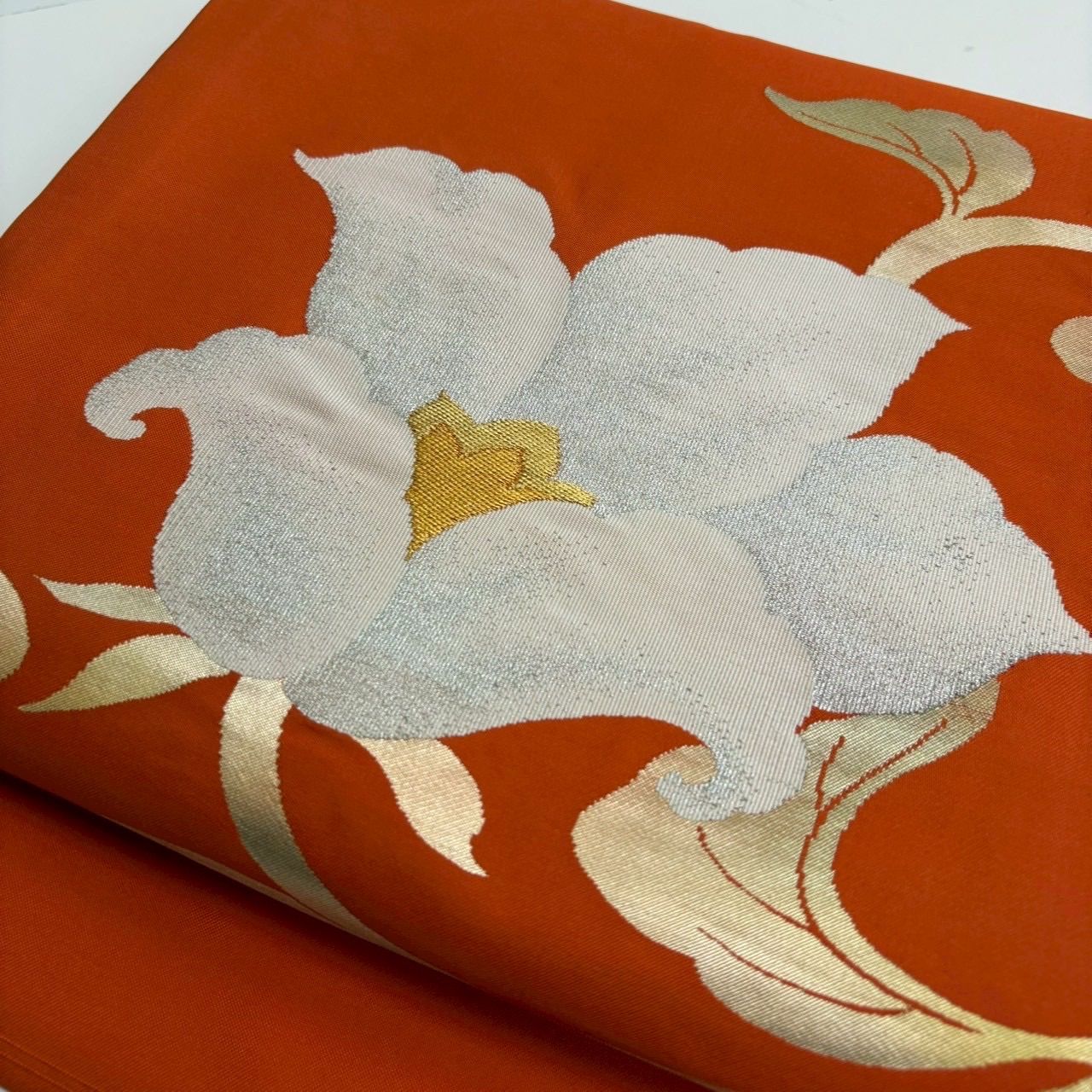 名古屋帯 花唐草 大柄 織り出し 九寸 正絹 着物 MA-652 - メルカリ