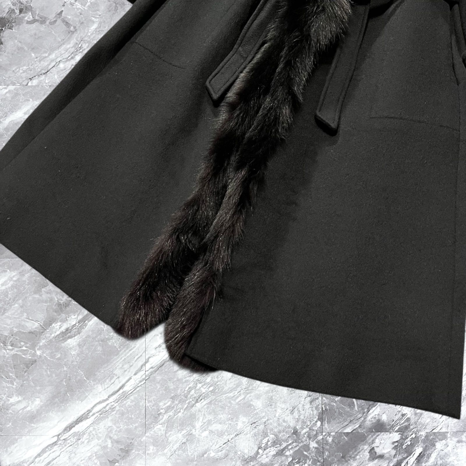 Aquascutum アクアスキュータム ロングコート ベルテッドコート ウール