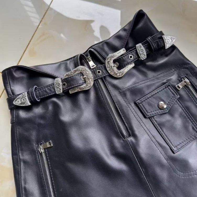 レディース高級 本革↑超ソフトなラムレザースカート☆ラムレザースカート レディース高級 本革↑超ソフトなラムレザースカート黒☆ラムレザー