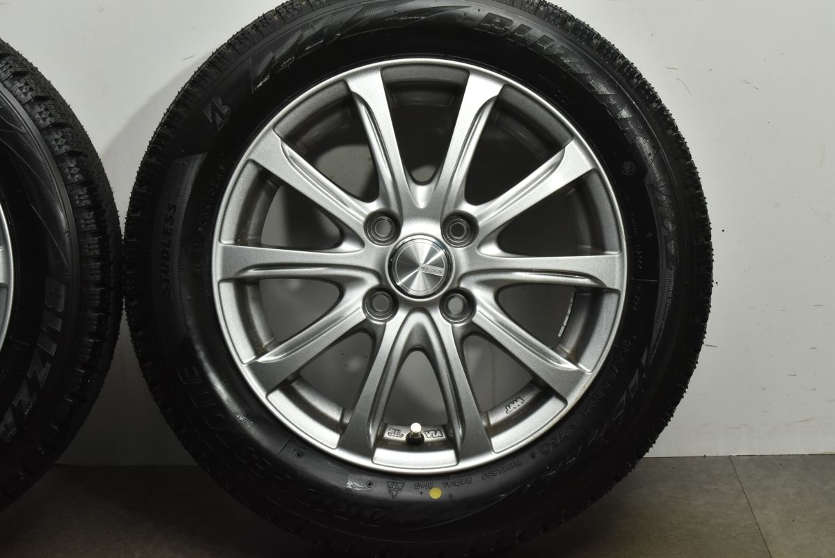  製 バリ溝 WEZEN 14 in 4 5 J 45 PCD 100 ブリヂストン ブリザック VRX 2 155 65 R N BOX ONE WGN ワゴンR タント ムーヴ 14インチ タイヤ ホイールセット