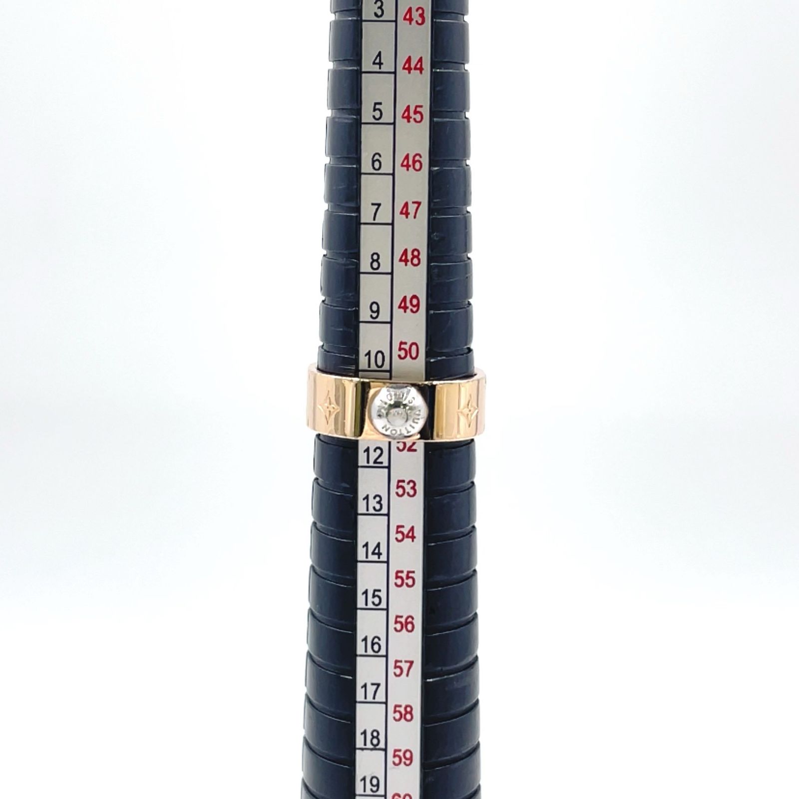 LOUIS VUITTON バーグ ナノグラム リング メタル シルバー×ピンク