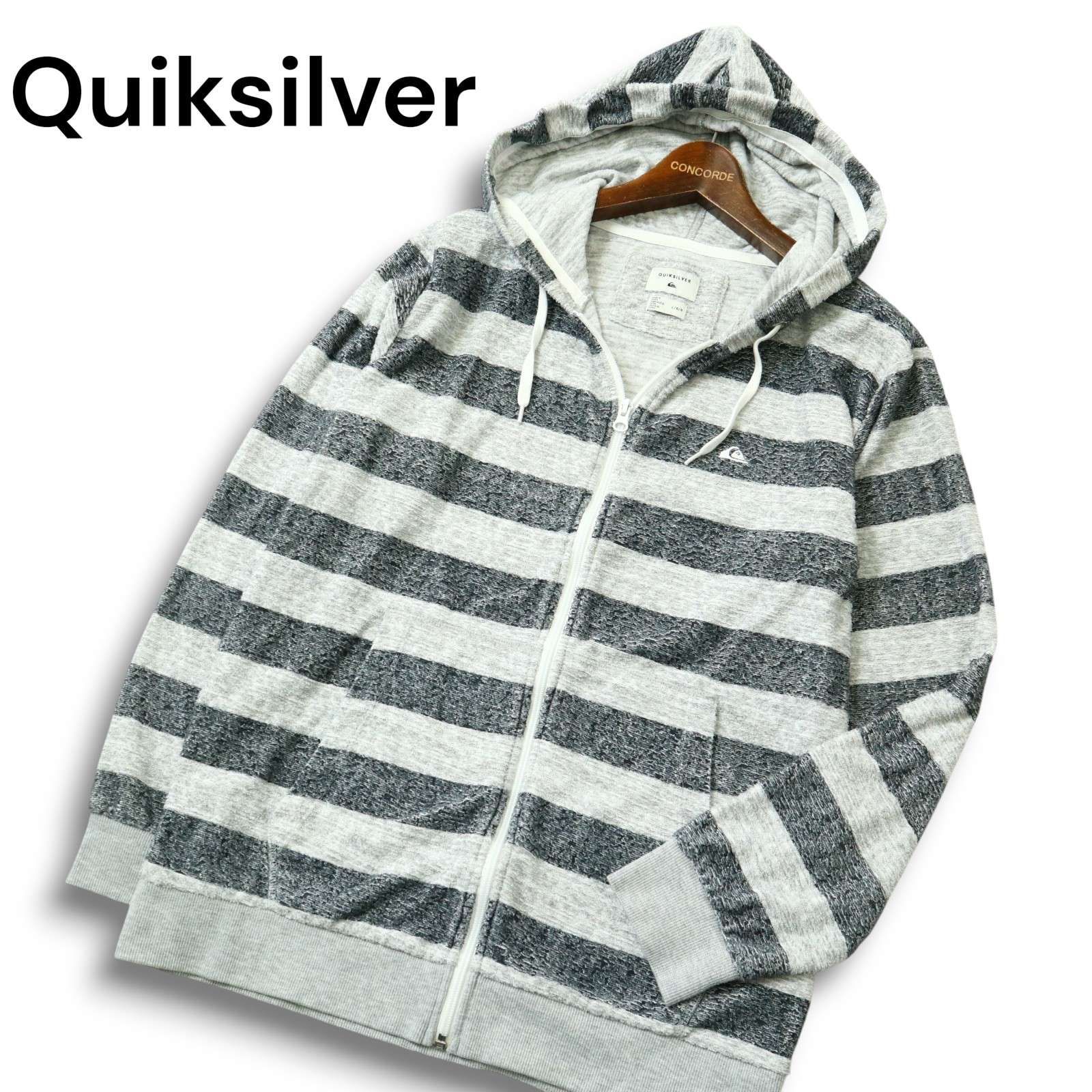 Quiksilver クイックシルバー 通年 ロゴ刺繍☆ ボーダー パーカー 