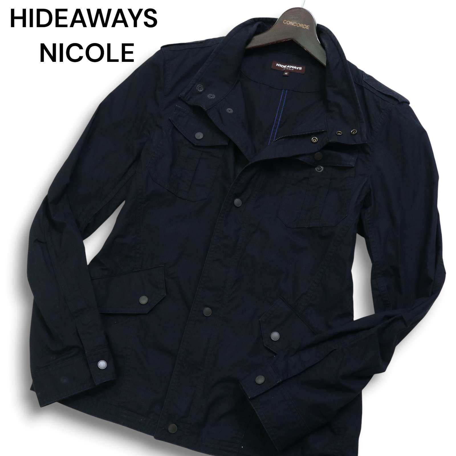 HIDEAWAYS NICOLE ハイダウェイ ニコル 襟ワイヤー☆ ミリタリー 