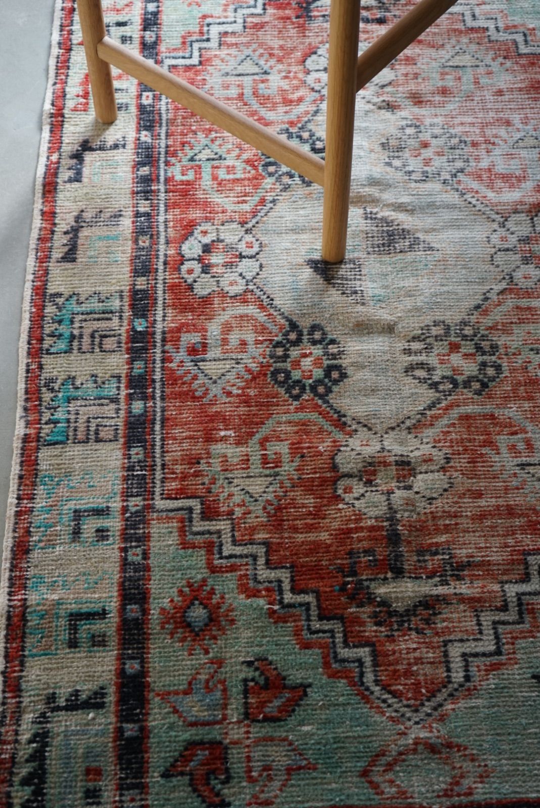 超ロング/62×297幸福イエロー ブルー ランナー トルコヴィンテージラグ