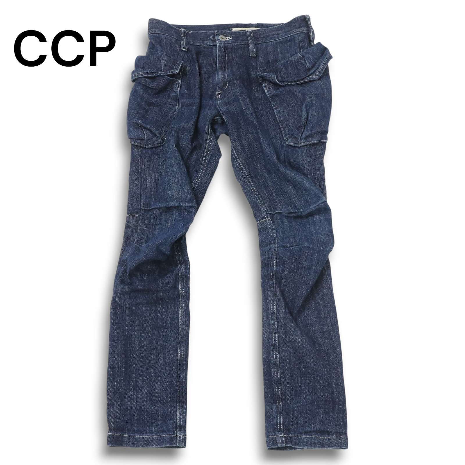 未使用タグ付 ccp シーシーピー デニム サイクルパンツ サイズM CCP シーシーピー サイクル 立体裁断☆ ストレッチ デニム カーゴ