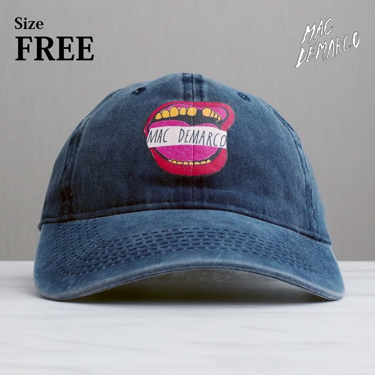 マックショウ　mack show ベースボールキャップ Mac DeMarco】マック・デマルコ マウスプリント ベースボールキャップ