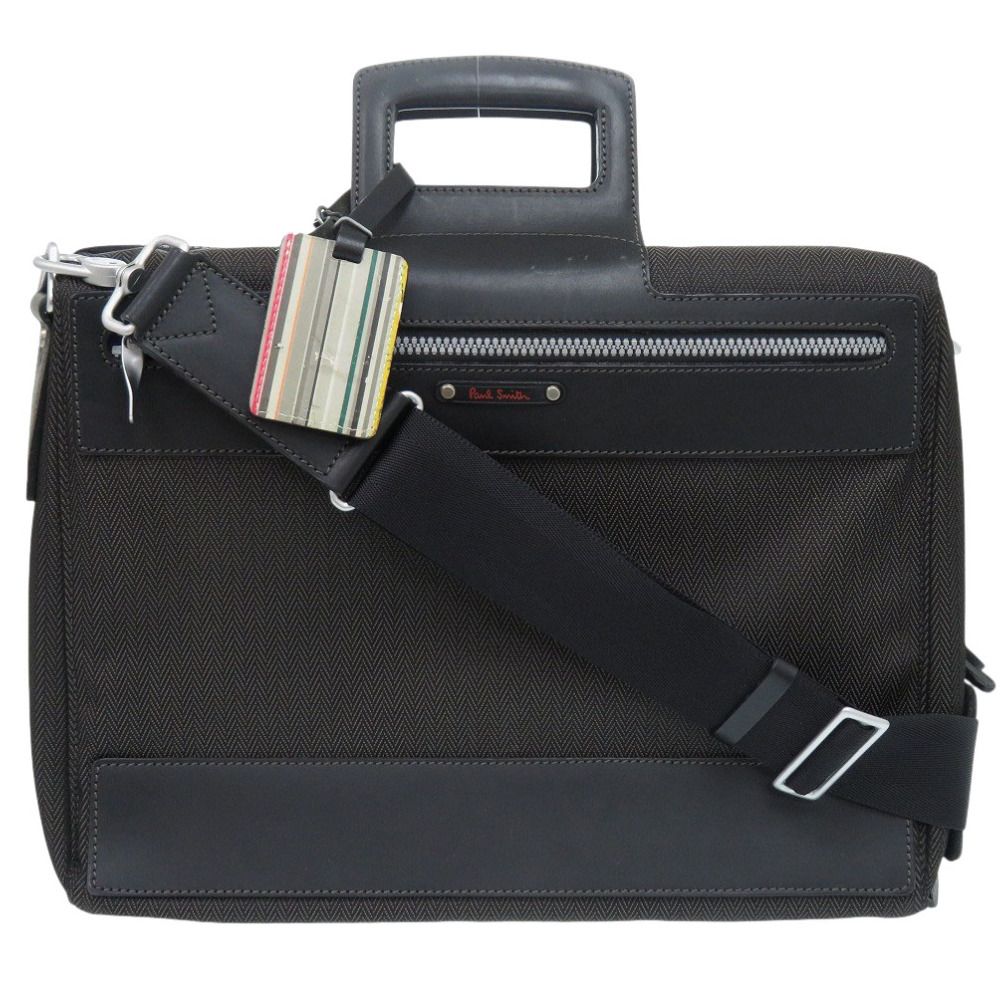 ポールスミス 2WAY キャンバス ブラック ビジネスバッグ ブリーフ