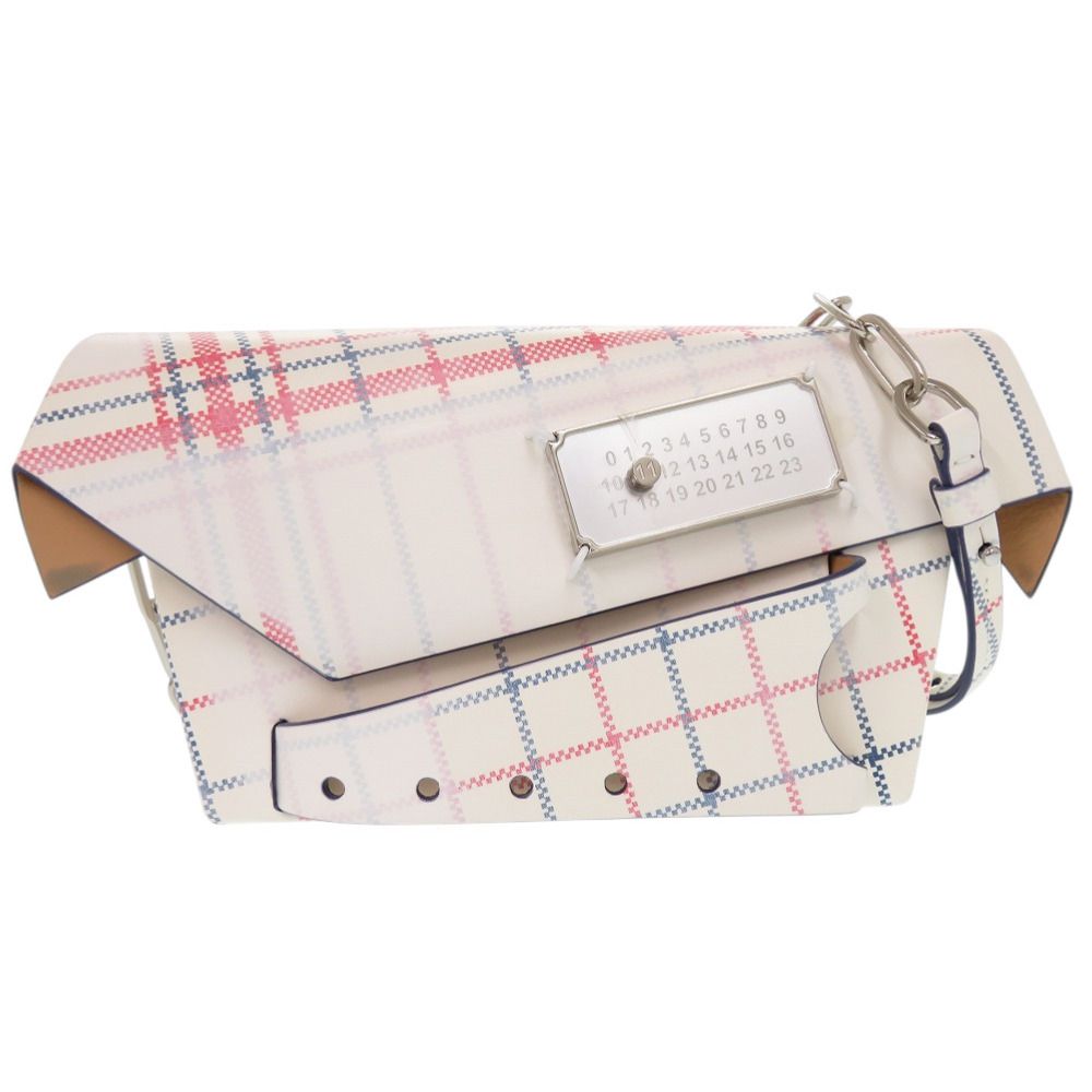 美品 メゾン マルジェラ スナッチトスモール シルバーチェーン  カーフレザー ホワイト ショルダーバッグ AE5E【中古】Maison Margiela 美品 メゾン マルジェラ スナッチトスモール シルバーチェーン カーフ