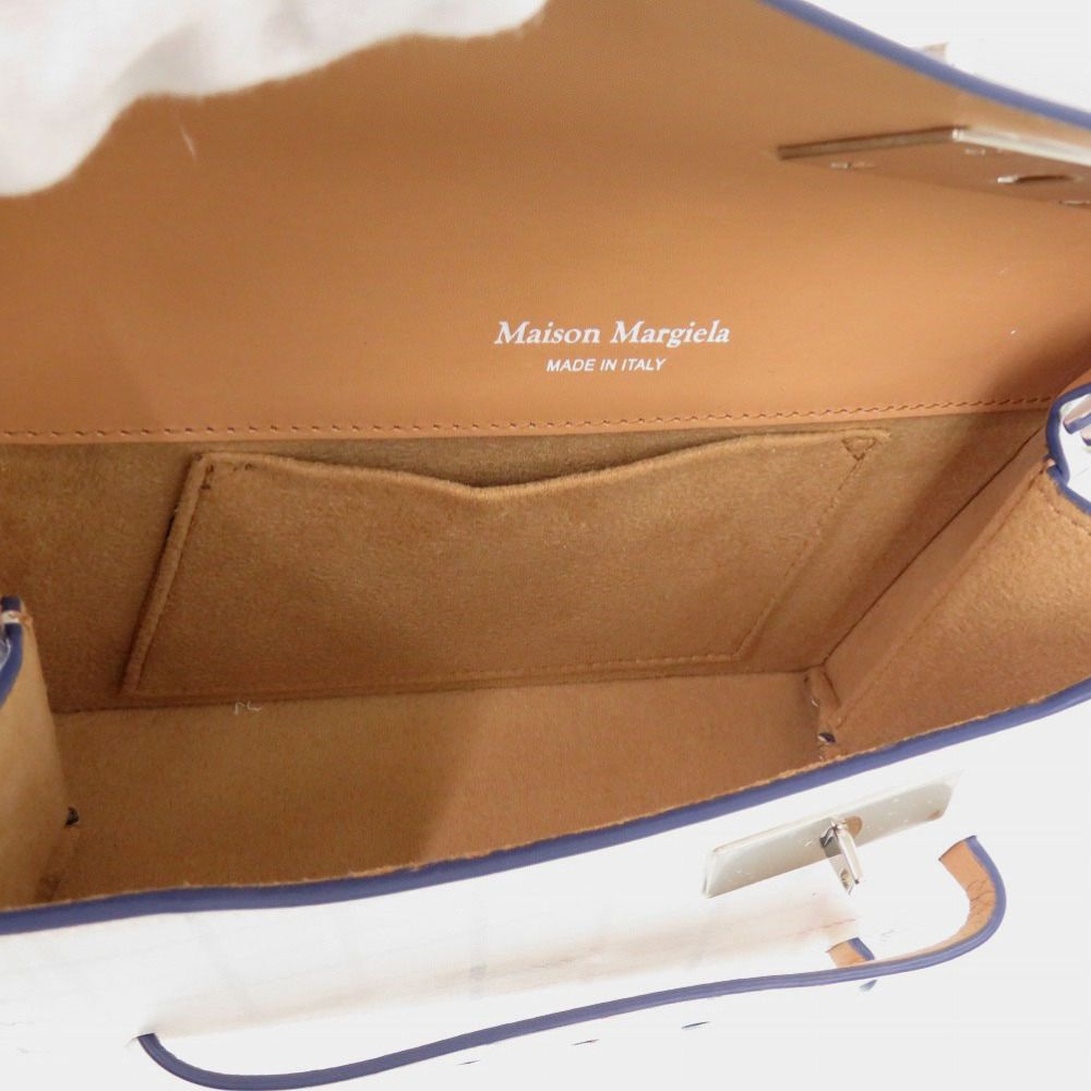 美品 メゾン マルジェラ スナッチトスモール シルバーチェーン  カーフレザー ホワイト ショルダーバッグ AE5E【中古】Maison Margiela 美品 メゾン マルジェラ スナッチトスモール シルバーチェーン カーフ