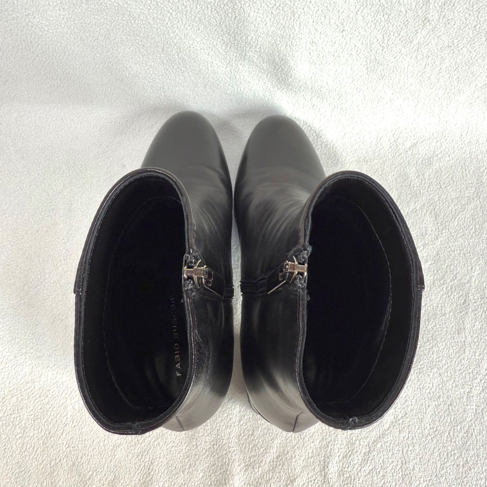 美品■ファビオルスコーニ■ミドルブーツ✨サイドジップ ポインテッドトゥ 本革 極美品】ファビオルスコーニ サイドジップ レザー ショートブーツ