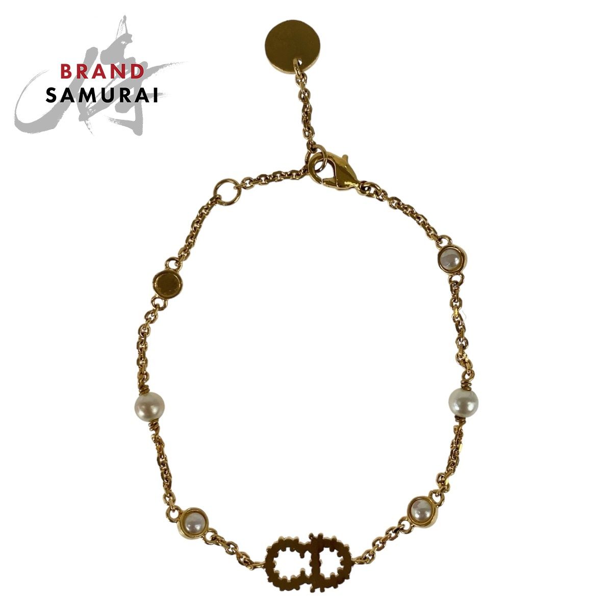 Dior ディオール CDロゴ ゴールド メタル/フェイクパール ブレスレット