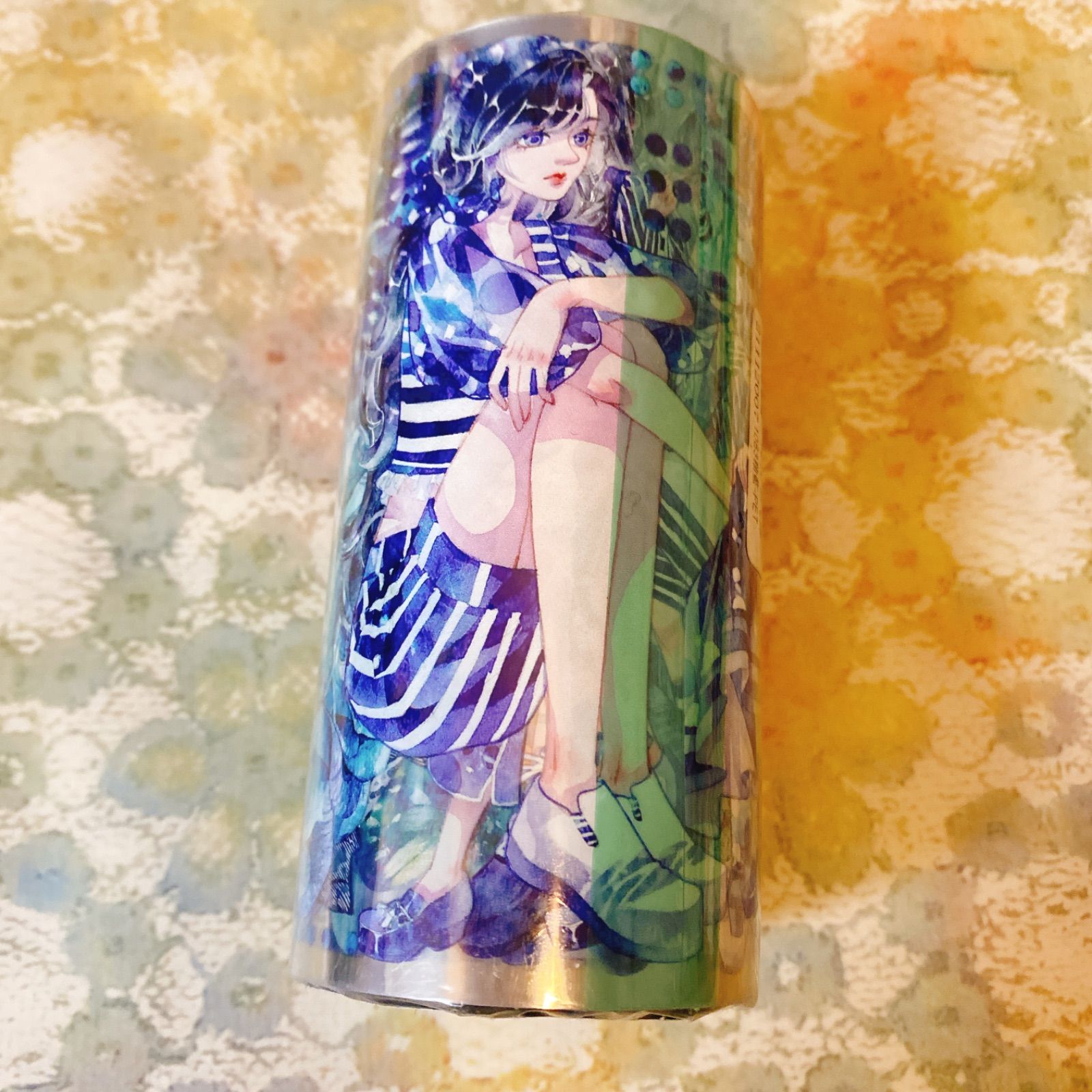 2510109 袖藍 巨光綿 海外マスキングテープ巻き売り 人物マスキング