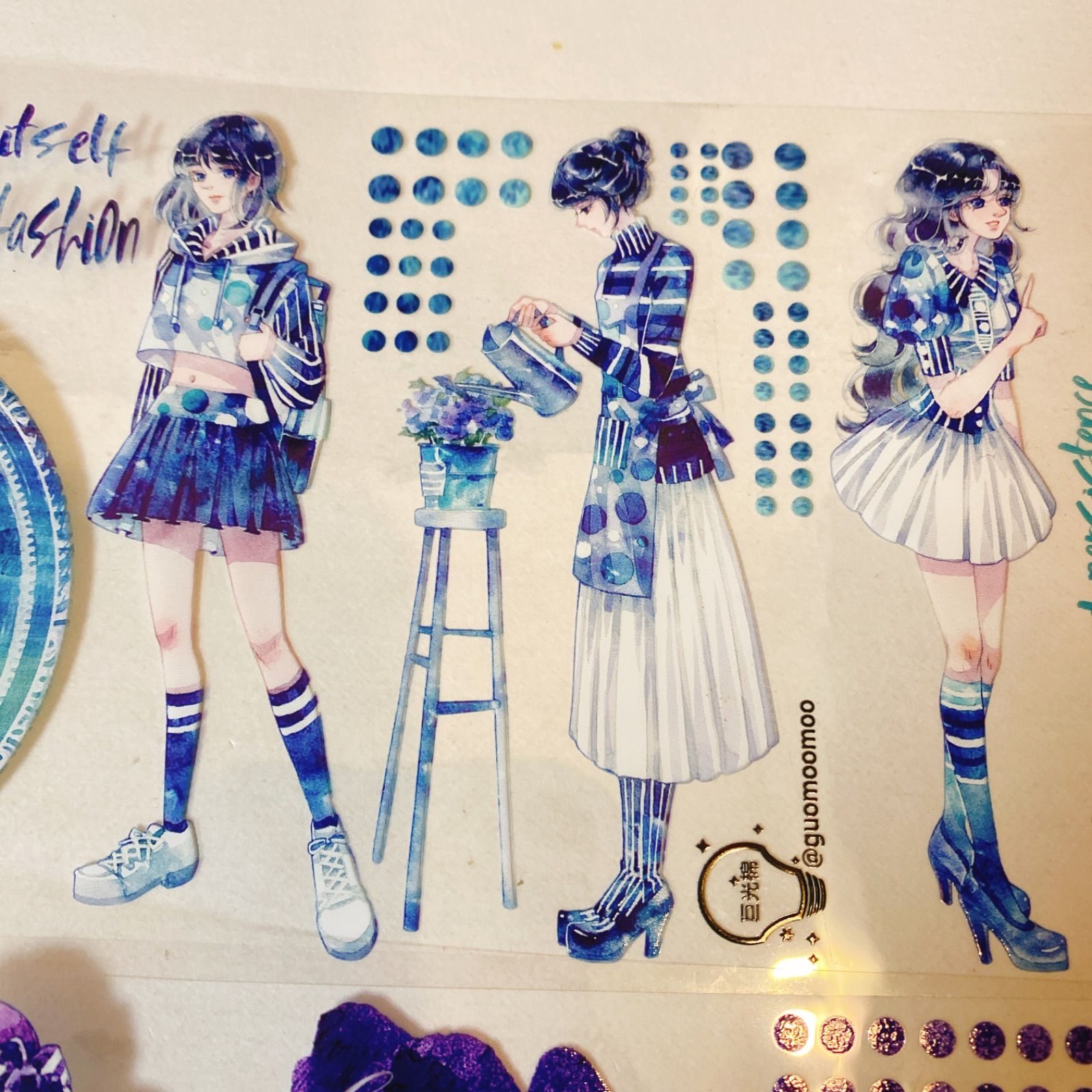 海外マスキングテープ巻売り 藍白之夏 花 装飾マスキングテープ人物マステ 2510109 袖藍 巨光綿 海外マスキングテープ巻き売り 人物マスキング