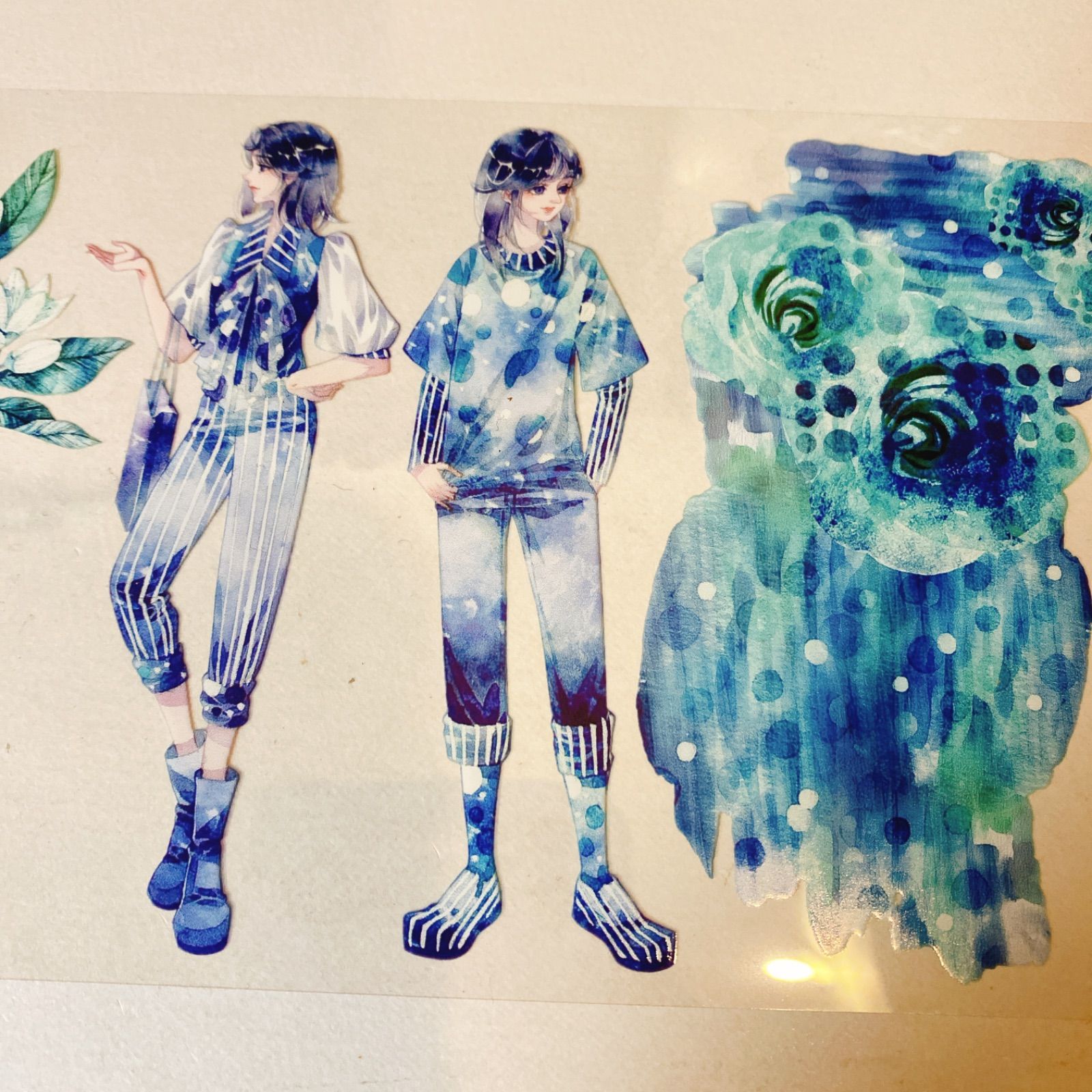 2510109 袖藍 巨光綿 海外マスキングテープ巻き売り 人物マスキング