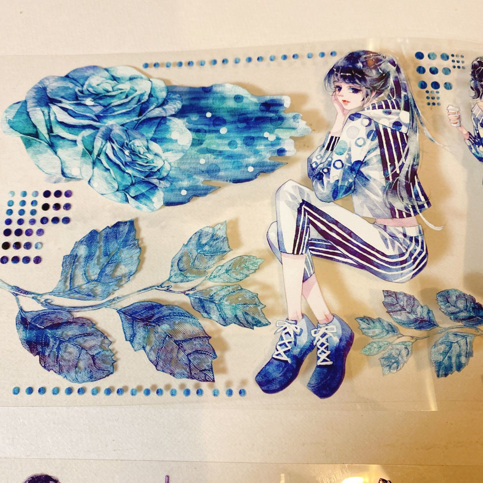 2510109 袖藍 巨光綿 海外マスキングテープ巻き売り 人物マスキング