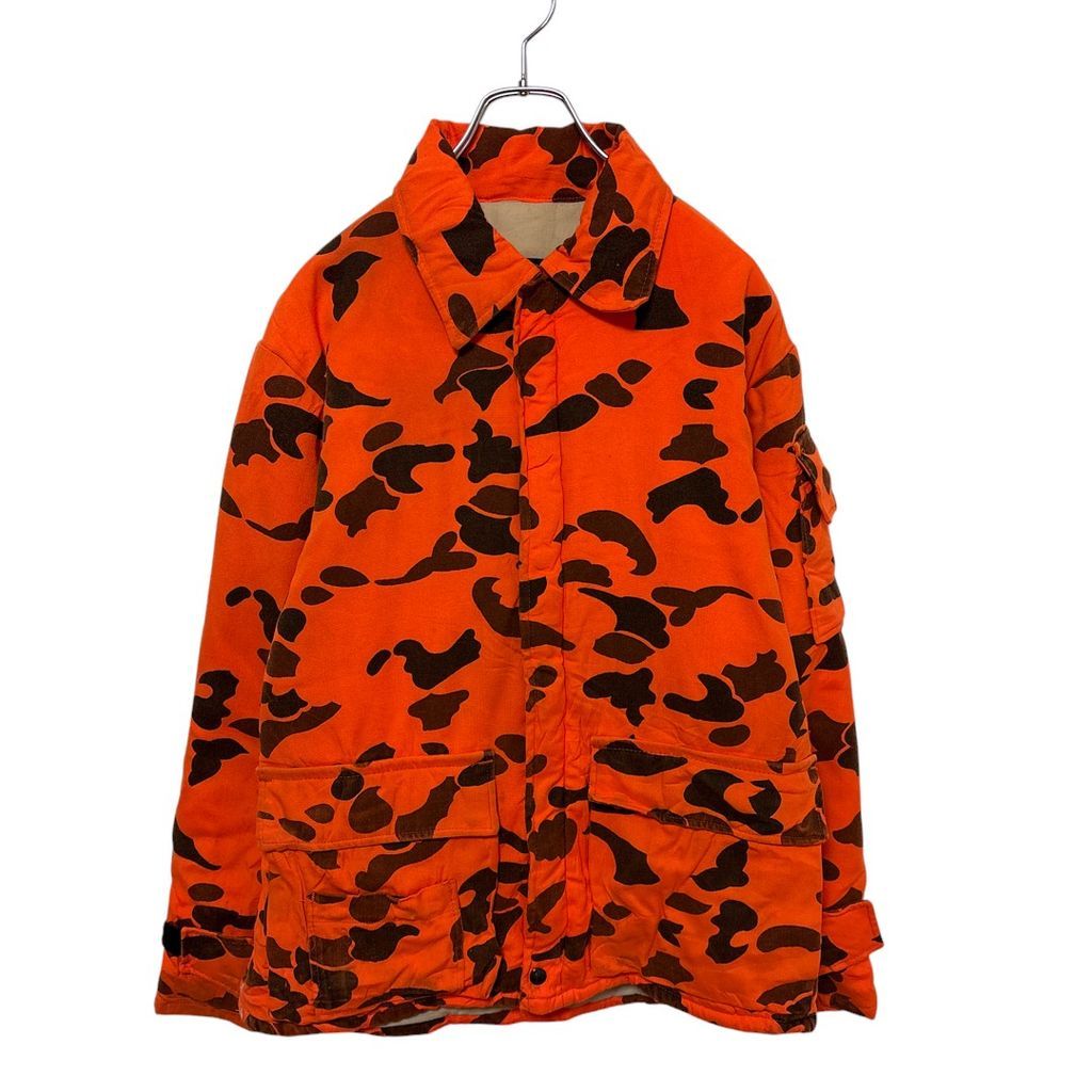 70年代~80年代 USA製 American Field ダックハンターカモ リバーシブル ブルゾン 中綿 メンズM 古着 70s 80s アメカジ  ヴィンテージ VINTAGE 迷彩 オレンジ【ブルゾン・ジャケット】/マルチカラー | cave 古着屋【公式】古着通販サイト 80s レア　オレンジ　ハンティング　ジャケット　カモ　牛柄 supreme