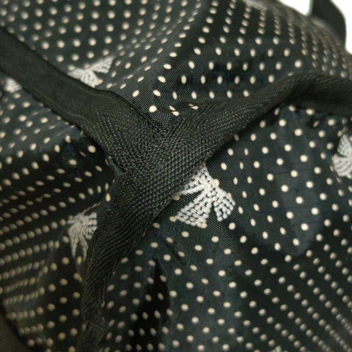 LESPORTSAC レスポートサック ボストンバッグ - 黒×ベージュ×アイボリー ドット柄 リボン 本体ロックなし DECORATOM_COM_BR