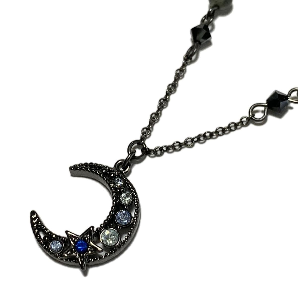 ANNA SUI(アナスイ) ネックレス - シルバー×ライトブルー×マルチ 月 