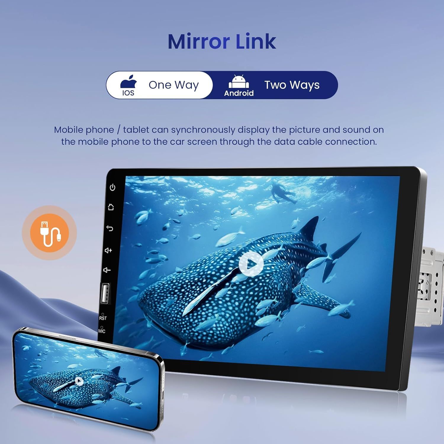 メーカー直送 1 Din車載ラジオワイヤレスCarPlay付きAndroid Auto 6.9
