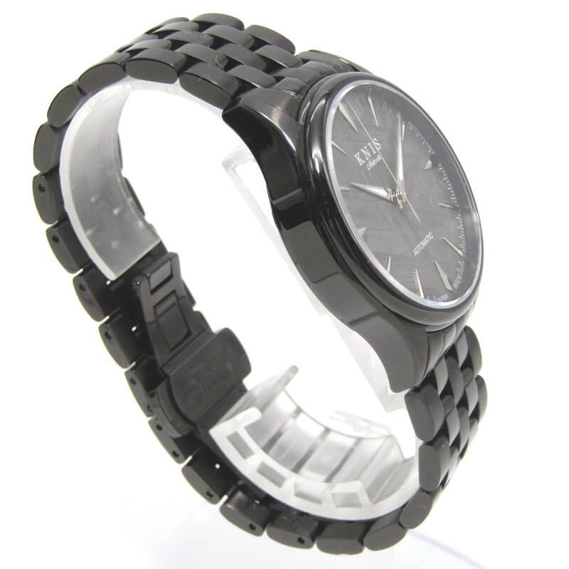 美品 KNIS ニス KN001-MTBK メテオライト 自動巻き 腕時計 隕石 38mm  