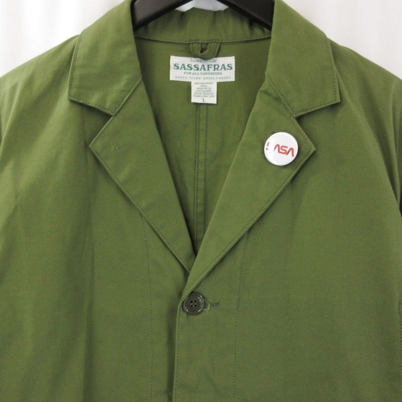 美品 SASSAFRAS ササフラス GDU リーフ ジャケット バックサテン