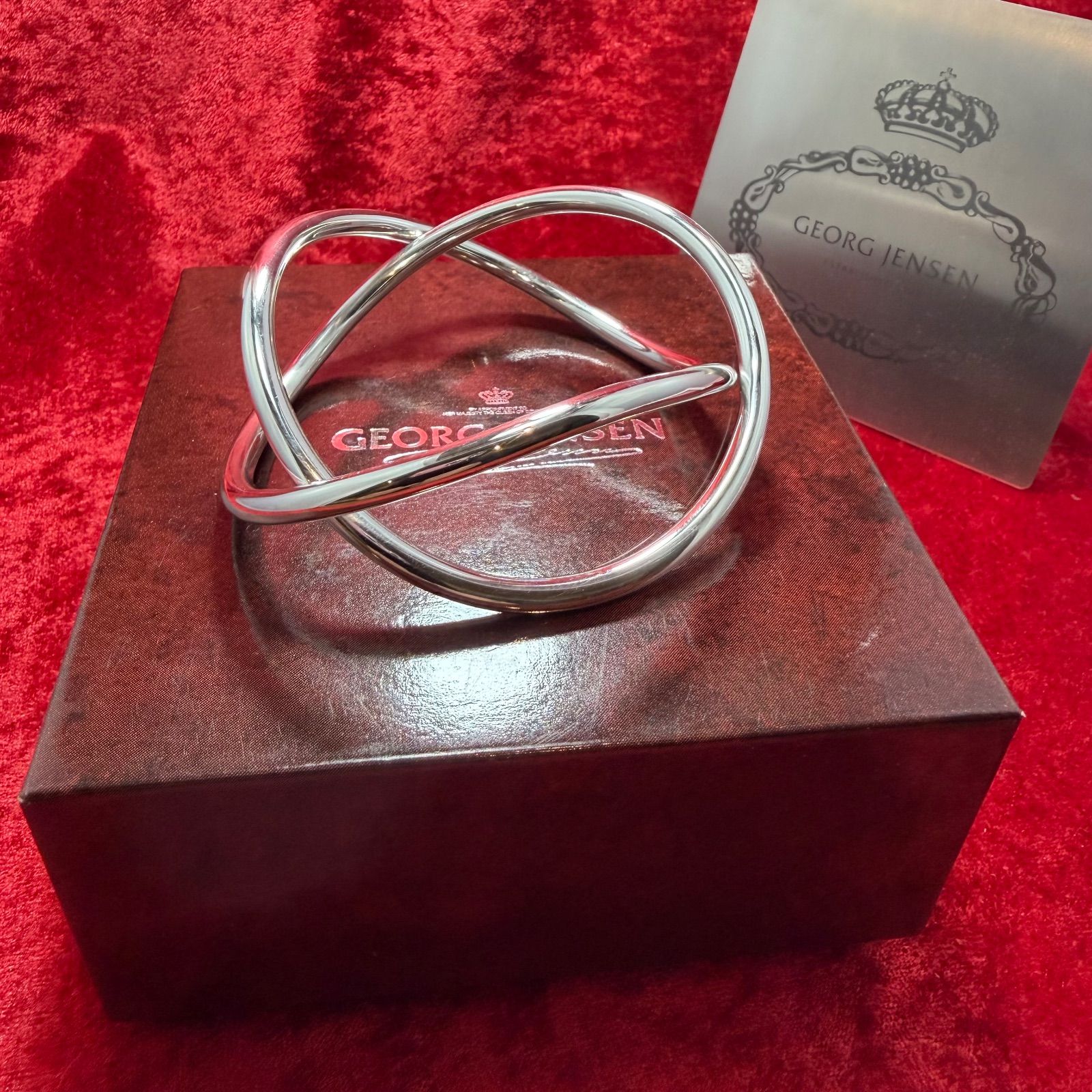 美品バングル ハンス・ハンセン18.5cmｘ72.9g ジョージジェンセン/GEORG JENSEN