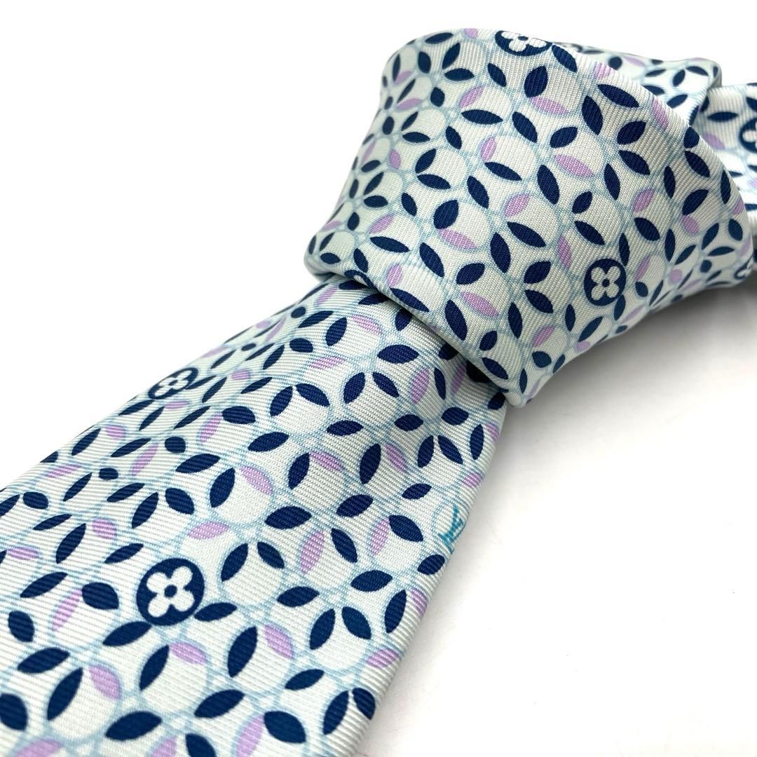 LOUIS VUITTON ルイヴィトン ネクタイ ライトブルー 水色 シルク