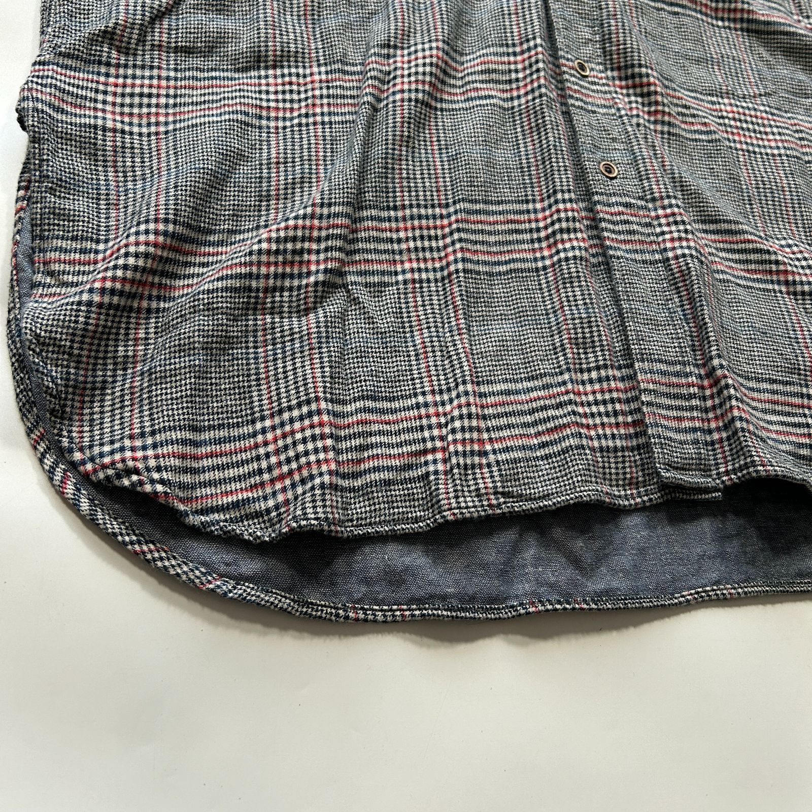 美品 45R 二重織のビッグシャツドレス チェック ワンピース 45rpm 