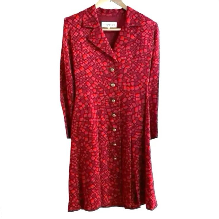 ヴィンテージ YVES SAINT LAURENT イヴ・サンローラン 金釦 シルク