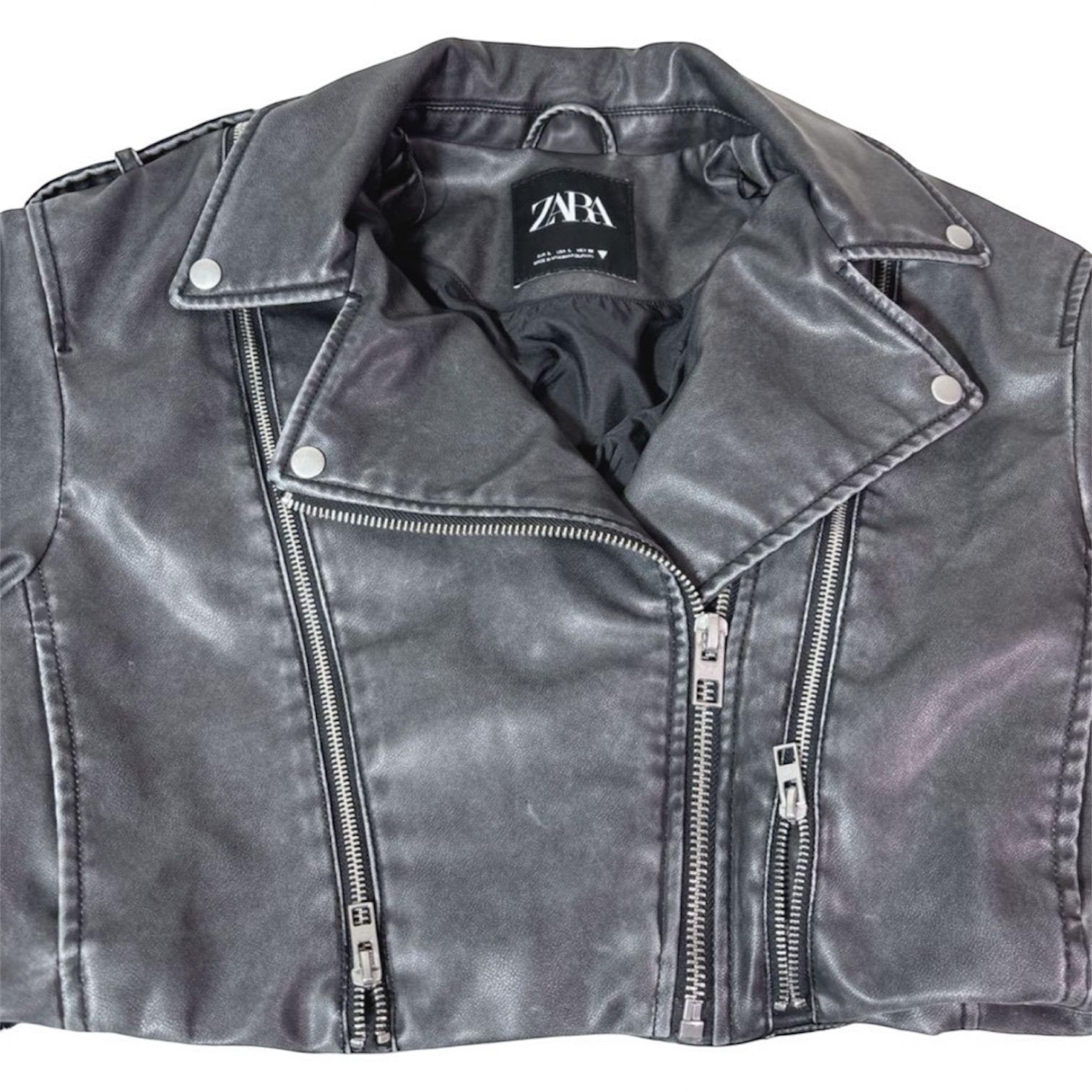 極美品✨ ZARA ヴィンテージ ショート レザージャケット ダブル L〜XL
