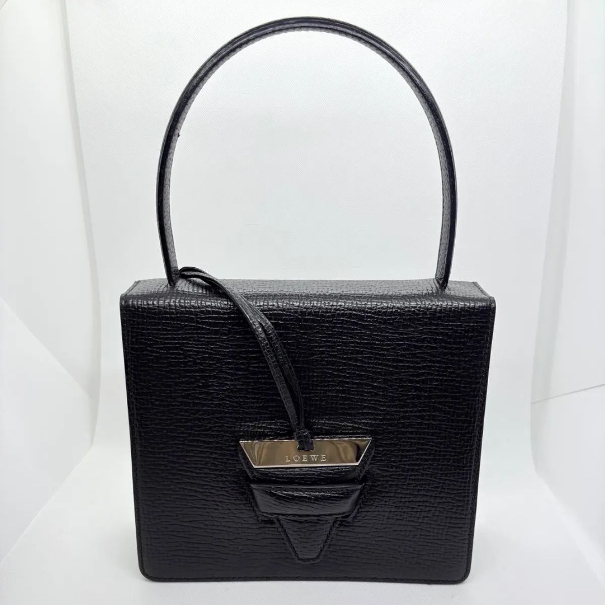 LOEWE ロエベ バルセロナ 希少デザイン ハンドバッグ レザー ブラック 